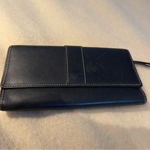 Coach Wallet Black leather Tri-fold wallet